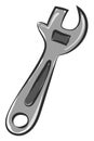 Portrait of a silver spanner/Construction tool vector or color illustration