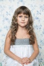 Portrait of sincere young grey-eyed girl child Royalty Free Stock Photo