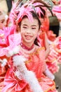 portrait of Single smile child Drum Mayer students parade