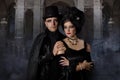Portrait of a sinister couple of vampires