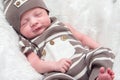 Portrait of a sleeping infant baby boy Royalty Free Stock Photo