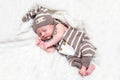 Portrait of a sleeping infant baby boy Royalty Free Stock Photo