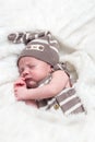 Portrait of a sleeping infant baby boy Royalty Free Stock Photo