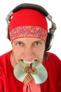 Portrait of smart deejay Royalty Free Stock Photo