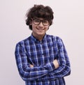 Portrait of smart looking arab teenager with glasses