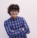 Portrait of smart looking arab teenager with glasses