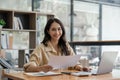 Portrait smile beautiful business asian woman working in office. smiling and looking at camera Royalty Free Stock Photo