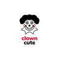 Portrait smile clown cute logo design