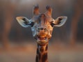 portrait of a smiling African giraffe with all his teeth Royalty Free Stock Photo