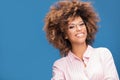 Portrait of afro girl in eyeglasses. Royalty Free Stock Photo