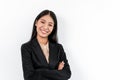 Portrait of Smiling asian happy business woman with crossed arms and looking at the camera Royalty Free Stock Photo