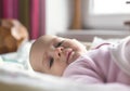 Portrait of a smiling baby laying Royalty Free Stock Photo