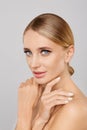 Beauty woman with perfect skin. Applying makeup concept. Royalty Free Stock Photo