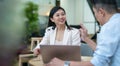 Portrait of a smiling beautiful businesswoman in a business meeting Royalty Free Stock Photo