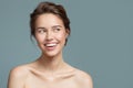 Portrait of smiling beautiful woman. Perfect skin. Royalty Free Stock Photo