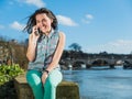 Portrait Of A Smiling Beautiful Woman Talking On The Phone