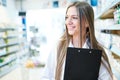 Portrait of smiling blonde female pharmacist Royalty Free Stock Photo