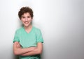 Portrait of a smiling boy with curly hair Royalty Free Stock Photo