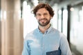 Portrait of smiling business man posing looking at camera Royalty Free Stock Photo