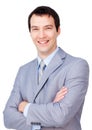 Portrait of a smiling businessman with folded arms Royalty Free Stock Photo