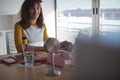 Portrait of smiling businesswoman working at office Royalty Free Stock Photo