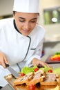 Portrait of smiling caterer girl