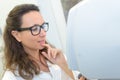 Portrait smiling chemist wearing safety glasses in lab Royalty Free Stock Photo