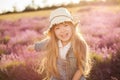 Portrait of smiling child. Contre-jour sunset shot.