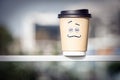 Portrait of smiling coffee cup character