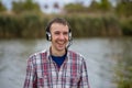 Portrait of a smiling customer service operator wearing a headset Royalty Free Stock Photo