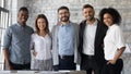 Portrait of smiling diverse businesspeople posing in office Royalty Free Stock Photo