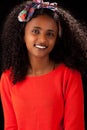 Portrait smiling Ethiopian girl woman