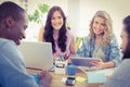 Portrait of smiling female business people using digital tablet Royalty Free Stock Photo