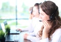 Portrait of smiling female customer service agent Royalty Free Stock Photo