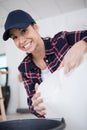 Portrait smiling female worker Royalty Free Stock Photo