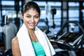 Portrait of smiling fit woman Royalty Free Stock Photo