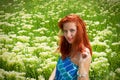 Portrait of smiling ginger woman