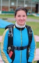 Portrait of the smiling girl-parachutist