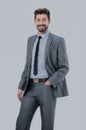 Portrait of a smiling handsome business man over white backgrou Royalty Free Stock Photo