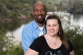 Portrait of a smiling interracial couple in nature