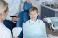 Brave Little Boy Visiting Dentist Royalty Free Stock Photo