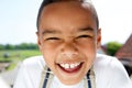 Portrait of a smiling little boy with suspenders Royalty Free Stock Photo