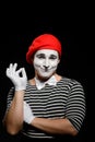 Portrait of smiling male mime Royalty Free Stock Photo