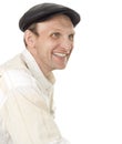 Portrait of the smiling man in a cap Royalty Free Stock Photo