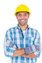 Portrait of smiling manual worker with arms crossed Royalty Free Stock Photo