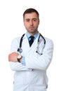 Portrait of smiling mature male doctor crossed arms Royalty Free Stock Photo