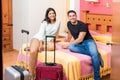 Smiling Couple Arrived At Hotel Room On Vacation Royalty Free Stock Photo