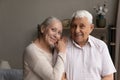 Portrait of smiling old mature retired family couple. Royalty Free Stock Photo