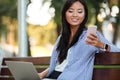 Portrait of a smiling pretty asian female student Royalty Free Stock Photo