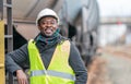 African American engineer, front view portrait